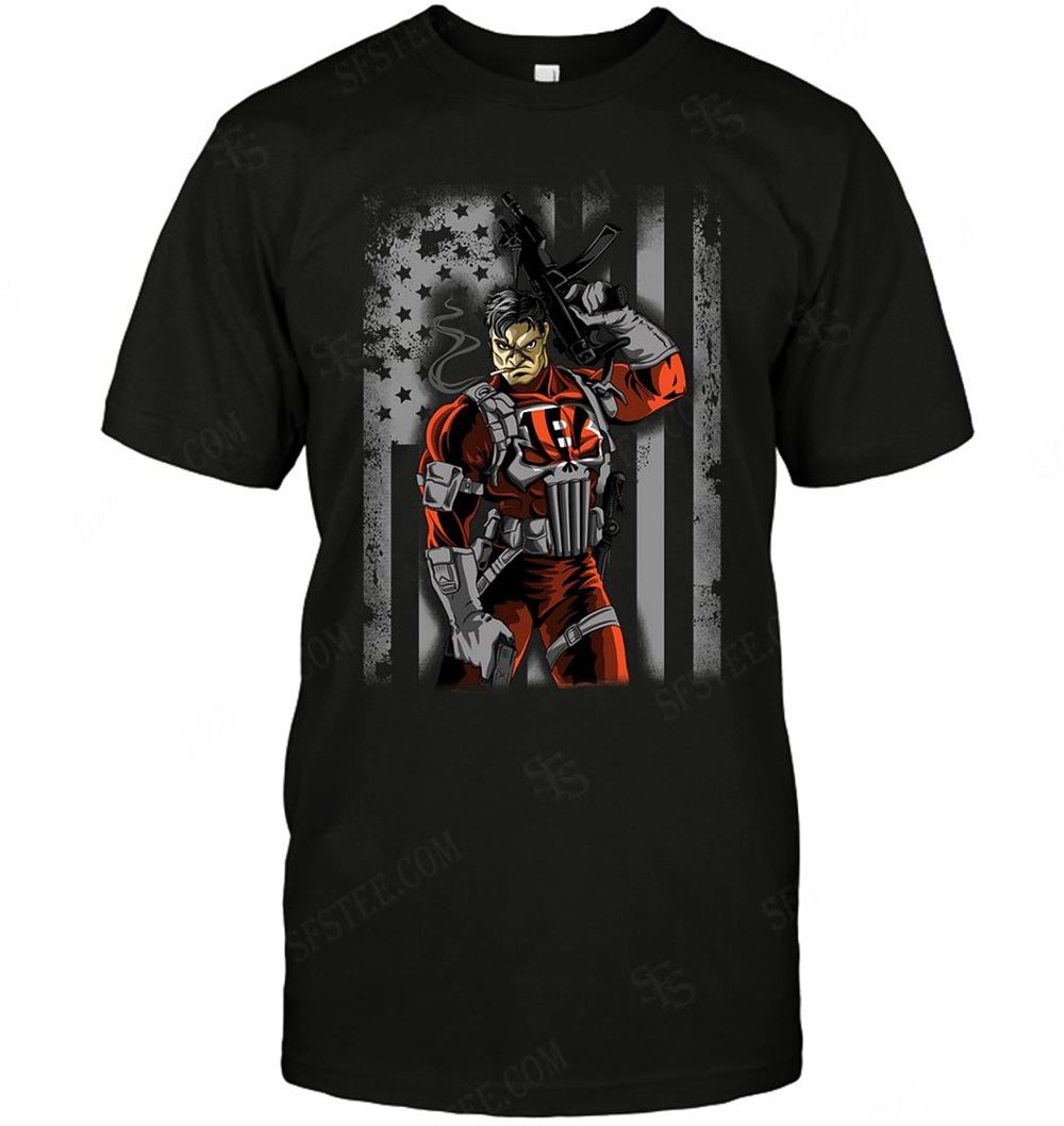 Awesome Nfl Cincinnati Bengals Punisher Flag Dc Marvel Jersey Superhero Avenger 