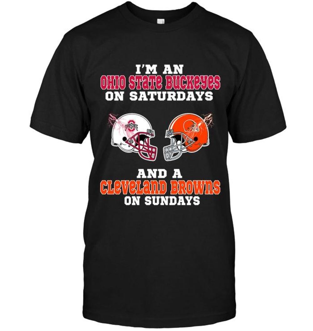Interesting Nfl Cleveland Browns Im Ohio State Buckeyes On Saturdays And Cleveland Browns On Sundays Shirt 2 