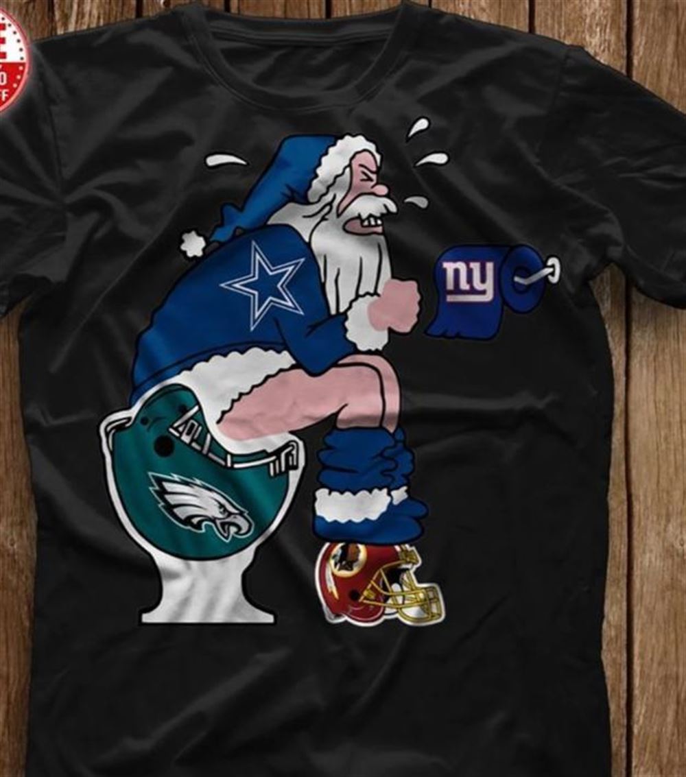 Special Nfl Dallas Cowboys Santa Sits On Philadelphia Eagles Toilet T Shirt 