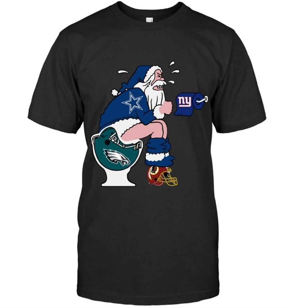 Awesome Nfl Dallas Cowboys Santa Toilet Christmas Shirt 