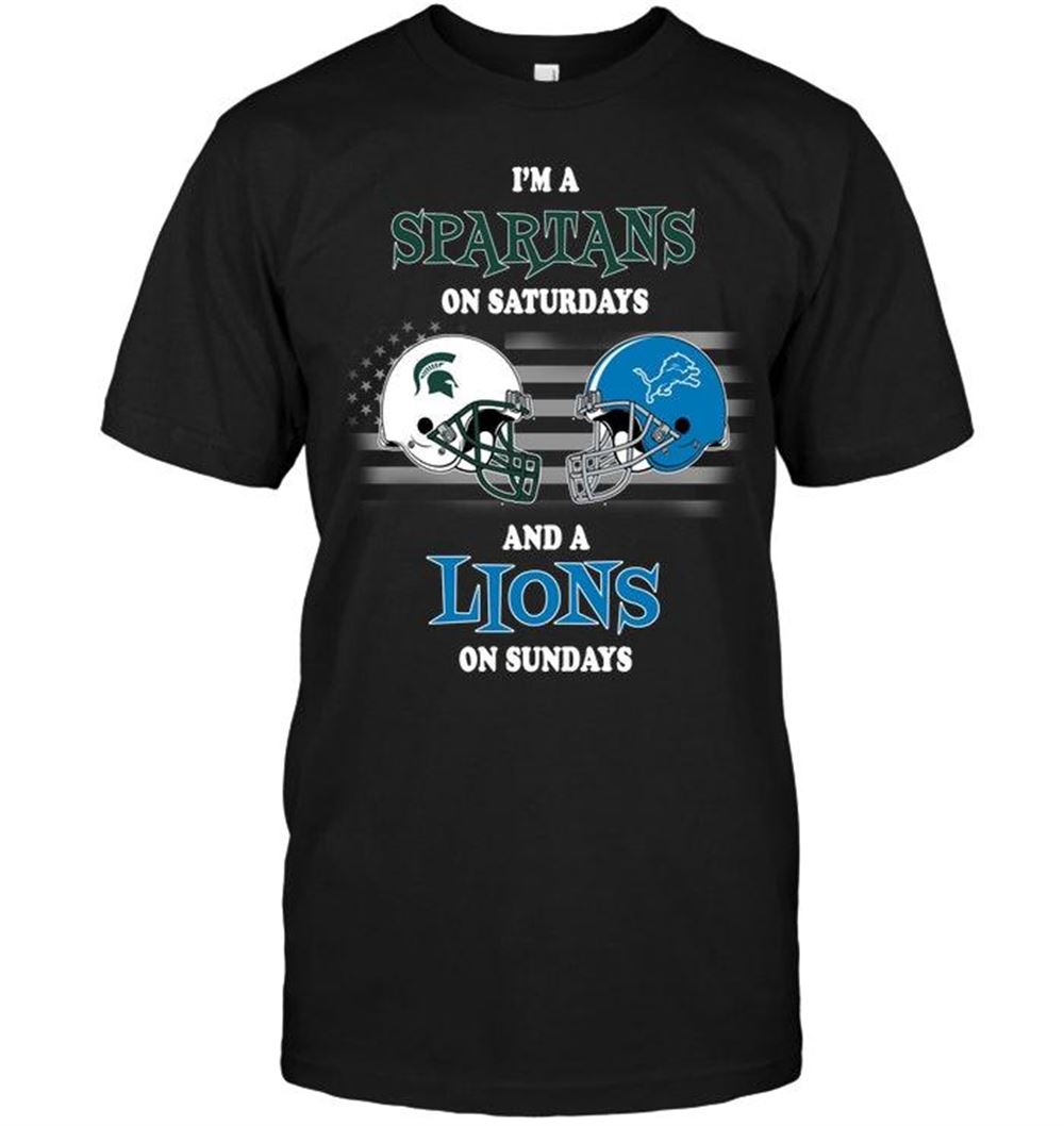 Awesome Nfl Detroit Lions Im Michigan State Spartans On Saturdays And Detroit Lions On Sundays Shirt 
