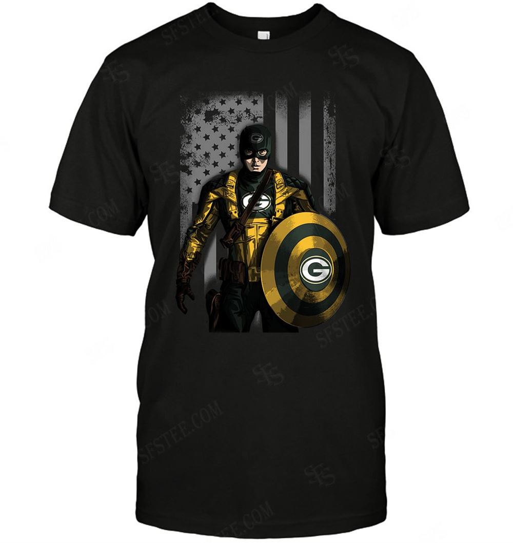 Interesting Nfl Green Bay Packers Captain Flag Dc Marvel Jersey Superhero Avenger 