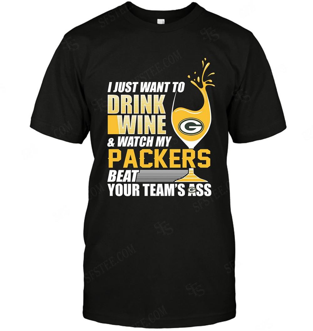 Promotions Nfl Green Bay Packers I Just Want To Drink Wine 