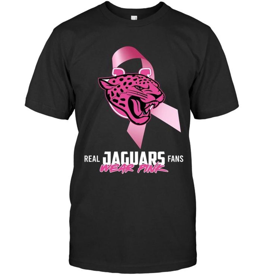 High Quality Nfl Jacksonville Jaguars Real Fans Wear Pink Br East Cancer Support Shirt 