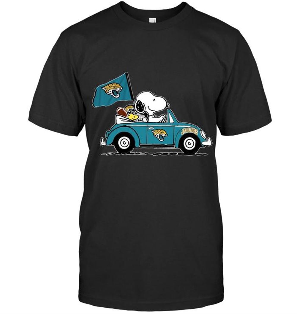 Awesome Nfl Jacksonville Jaguars Snoopy Drives Jacksonville Jaguars Beetle Car Fan T Shirt 