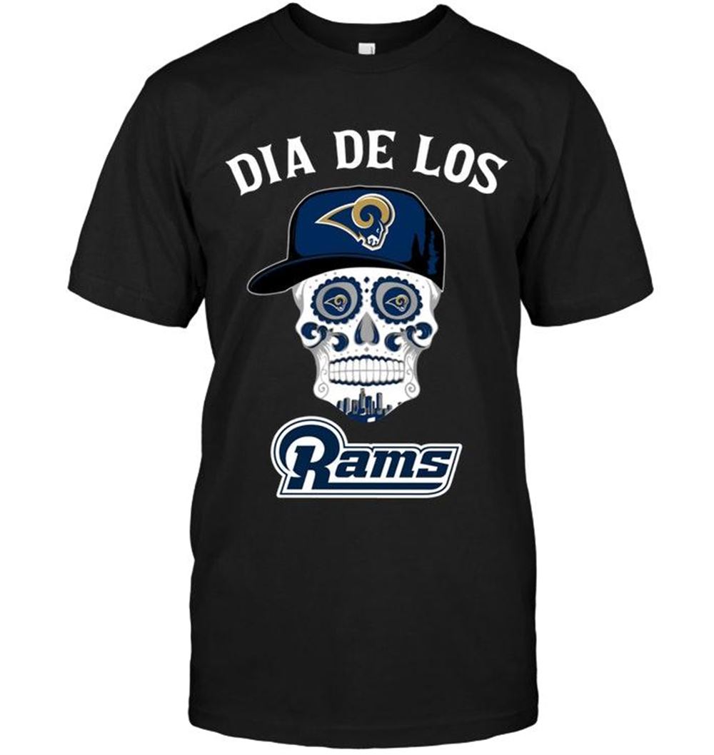 Awesome Nfl Los Angeles Rams Dia De Los Los Angeles Rams Sugar Skull Poco Loco Shirt 