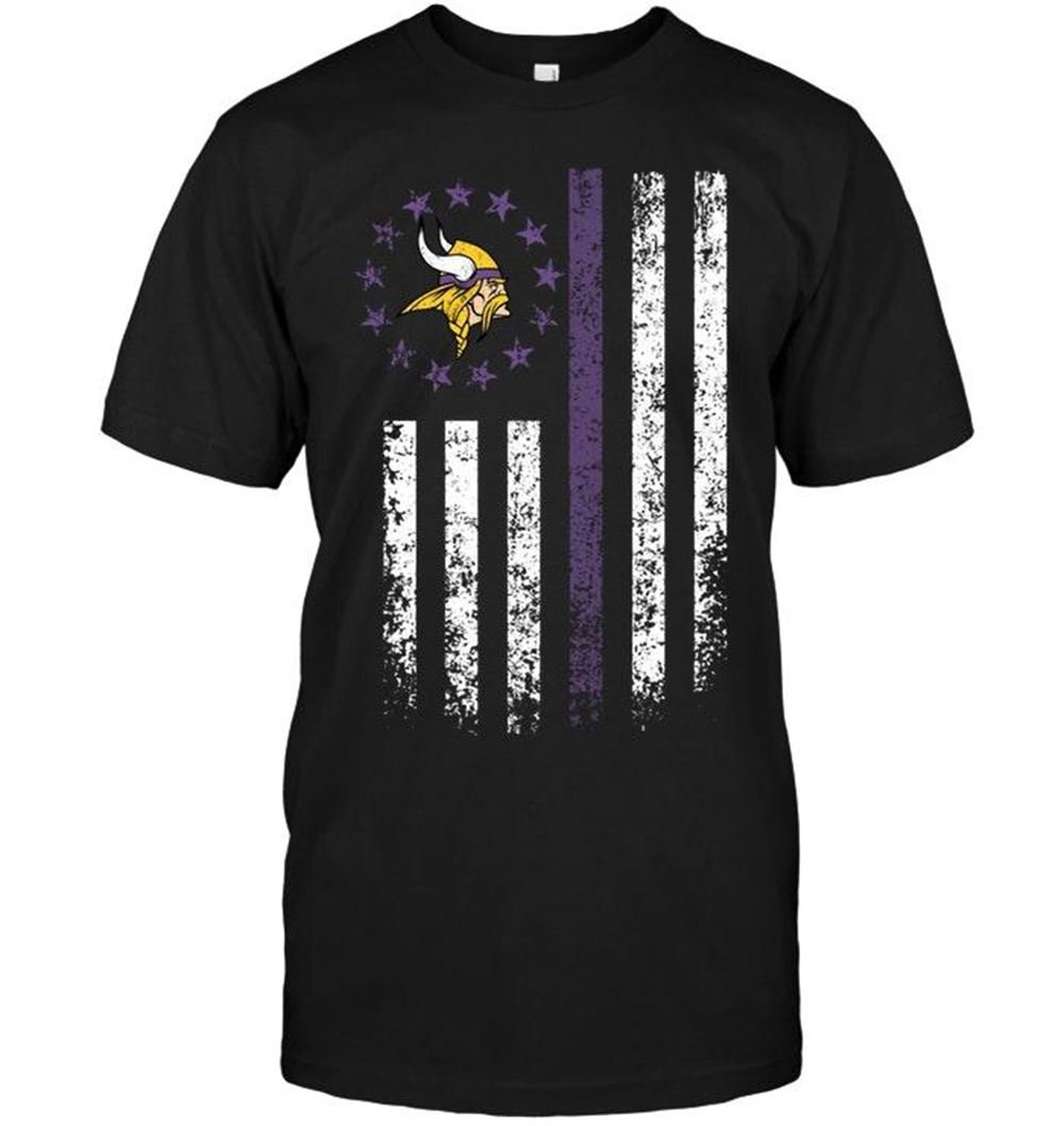 High Quality Nfl Minnesota Vikings American Flag Star Shirt 