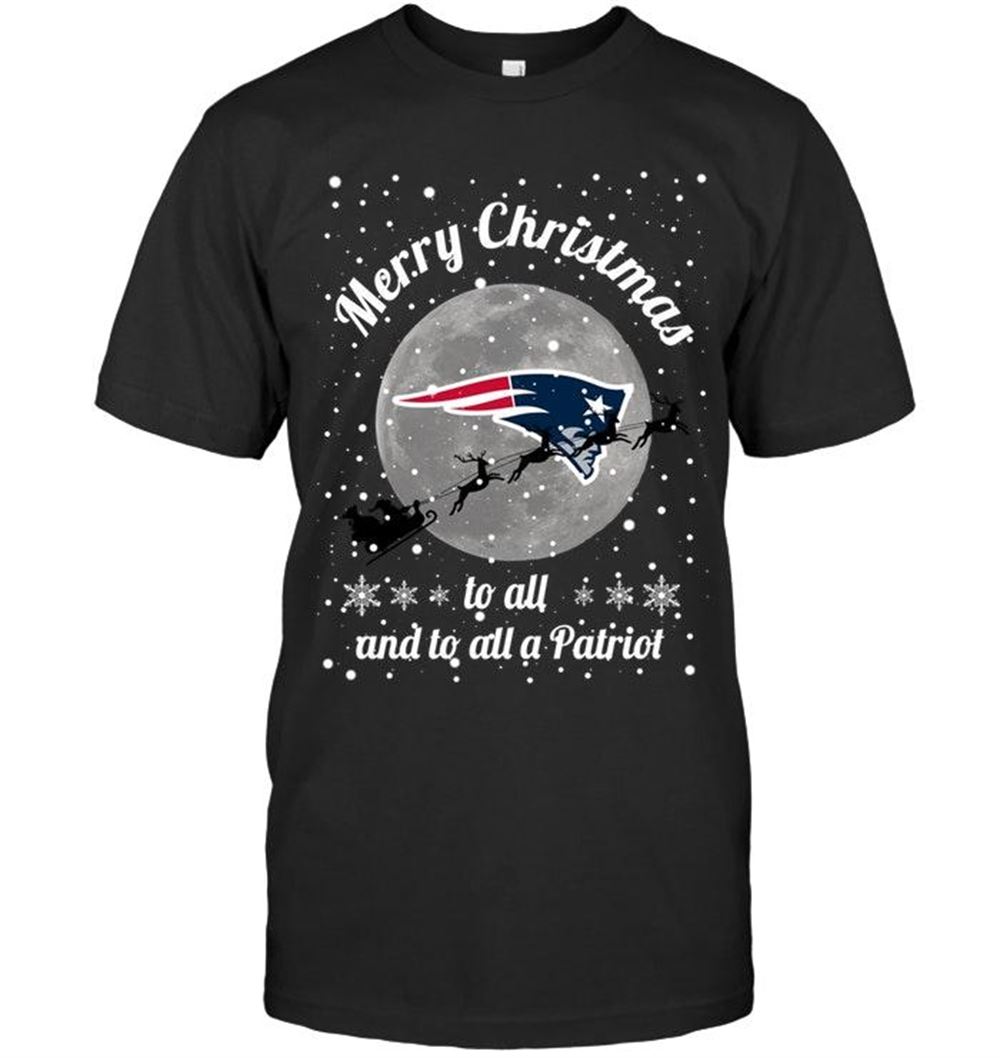 Amazing Nfl New England Patriots Merry Christmas To All And To All A Patriot Fan Shirt Black 