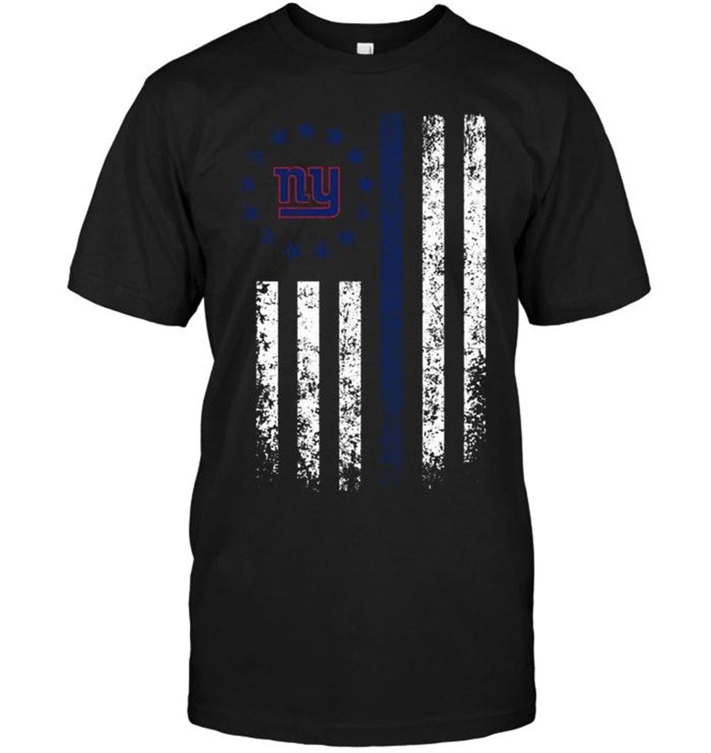 Attractive Nfl New York Giants American Flag Star Shirt Black 