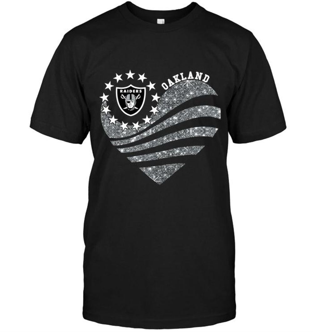 Limited Editon Nfl Oakland Raiders Glitter Heart Shirt 