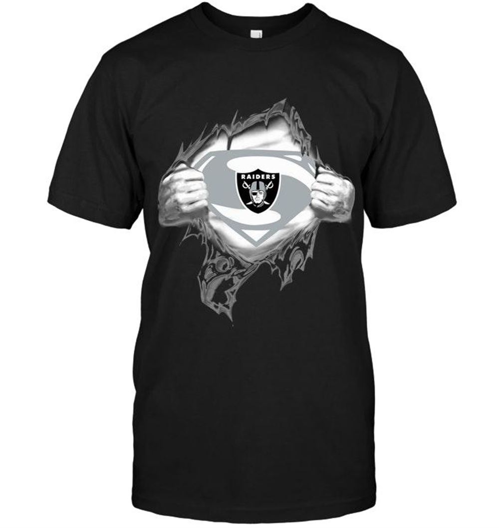 Best Nfl Oakland Raiders Superman Ripped Shirt Black 