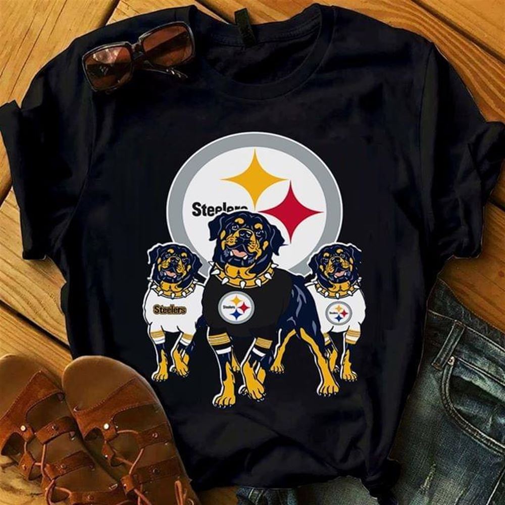 High Quality Nfl Pittsburgh Steelers Rottweilers Fan T Shirt Black 