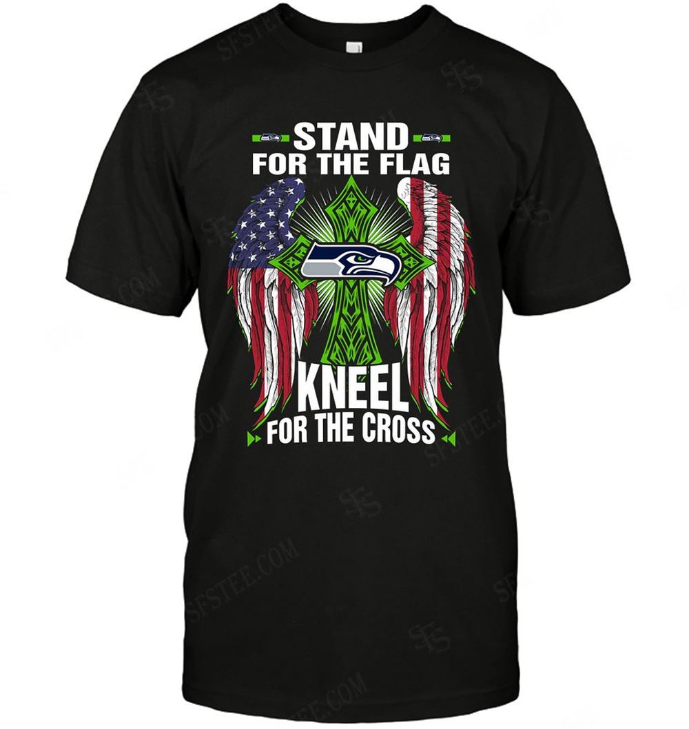 Best Nfl Seattle Seahawks Stand For The Flag Knee For The Cross 