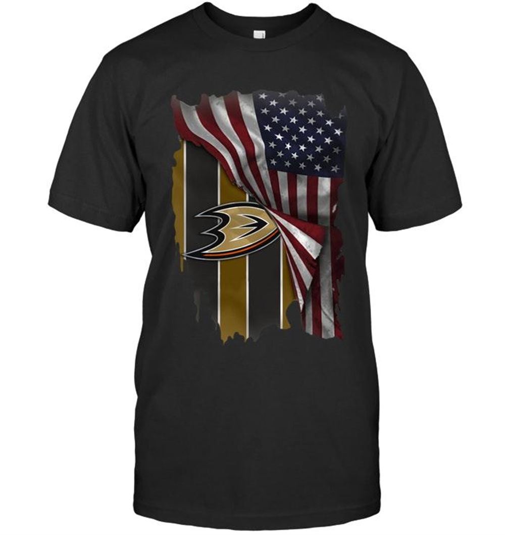 Interesting Nhl Anaheim Ducks American Flag Fan Shirt 