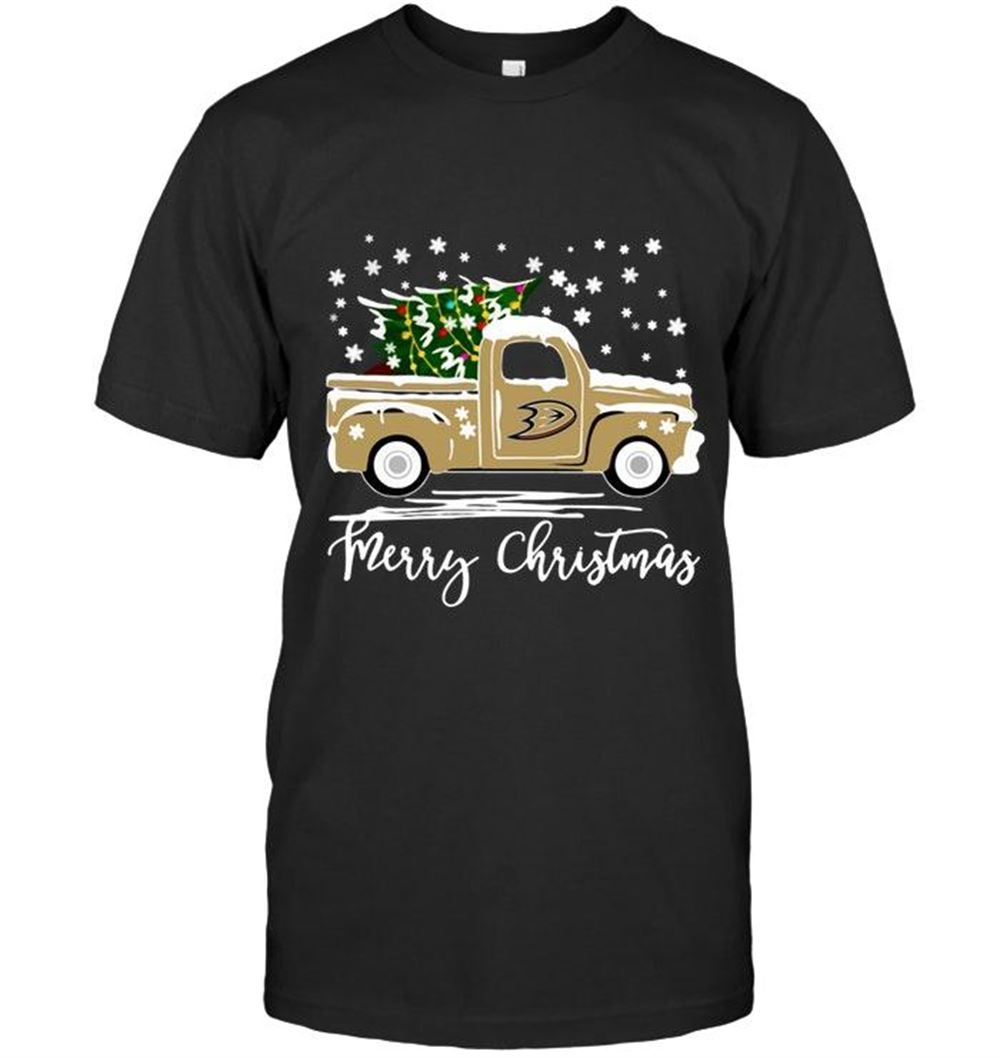 Special Nhl Anaheim Ducks Merry Christmas Christmas Tree Truck T Shirt 