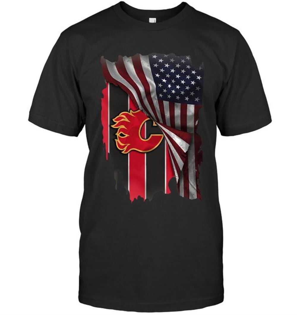 Awesome Nhl Calgary Flames American Flag Fan Shirt 
