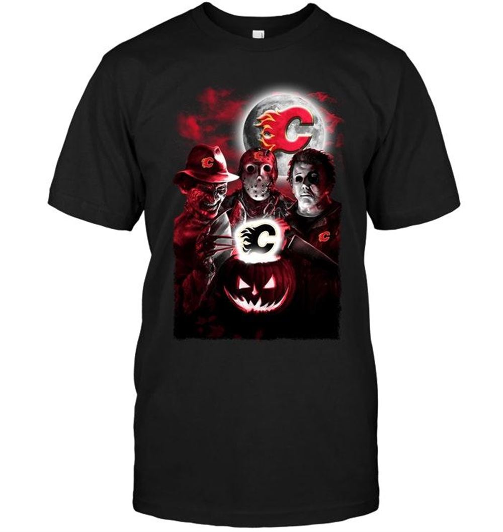 Promotions Nhl Calgary Flames Halloween Freddy Krueger Jason Michael Myers Fan Shirt 
