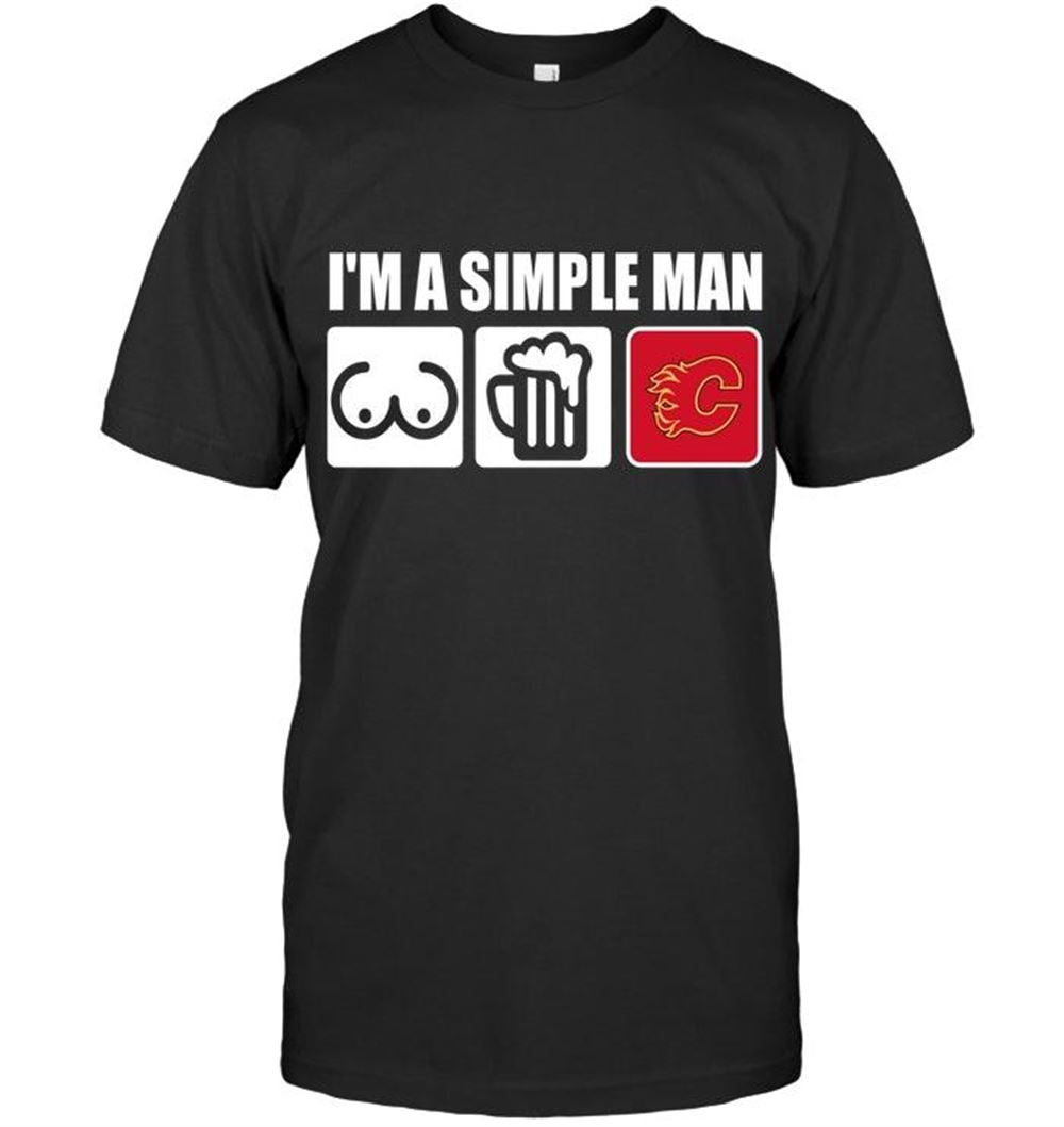 Gifts Nhl Calgary Flames Im Simple Man Loves Bobs Beer Calgary Flames Fan Shirt 
