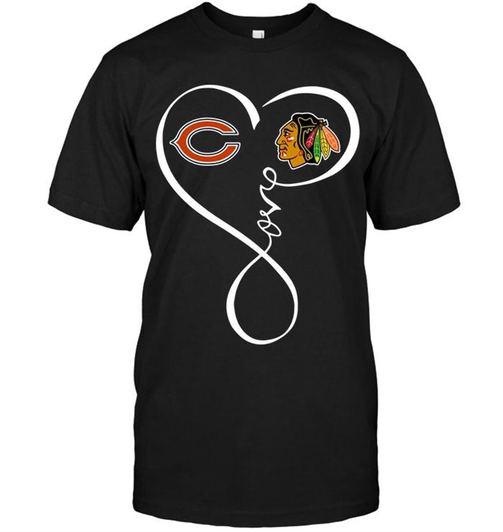 Interesting Nhl Chicago Blackhawks Chicago Bears Chicago Blackhawks Love Heart Shirt 