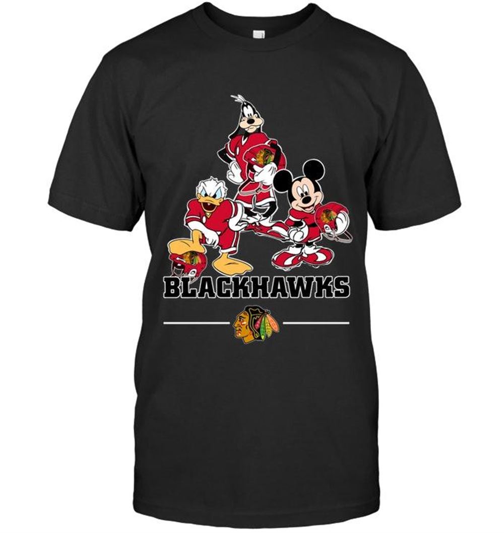 Promotions Nhl Chicago Blackhawks Mickey Donald Goofy Fan Shirt 