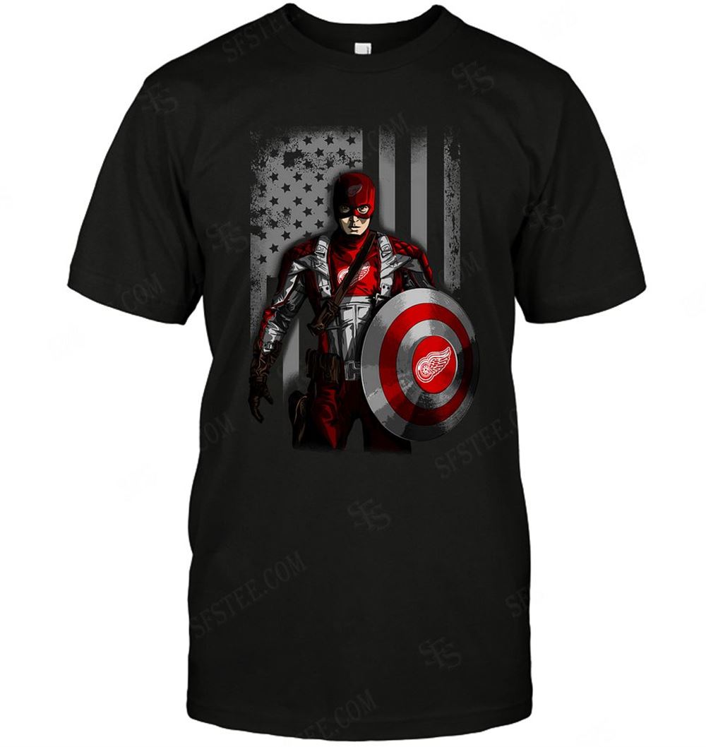 Interesting Nhl Detroit Red Wings Captain Flag Dc Marvel Jersey Superhero Avenger 