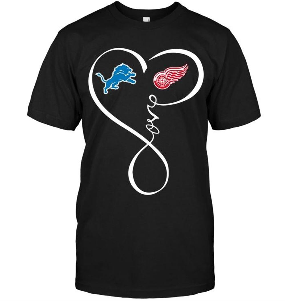 Best Nhl Detroit Red Wings Detroit Lions Detroit Red Wings Love Heart Shirt 