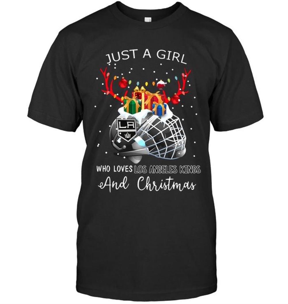 Promotions Nhl Los Angeles Kings Just A Girl Who Love Los Angeles Kings And Christmas Fan Shirt 