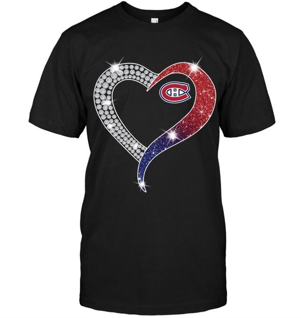 Amazing Nhl Montreal Canadiens Glitter Diamond Heart Shirt 