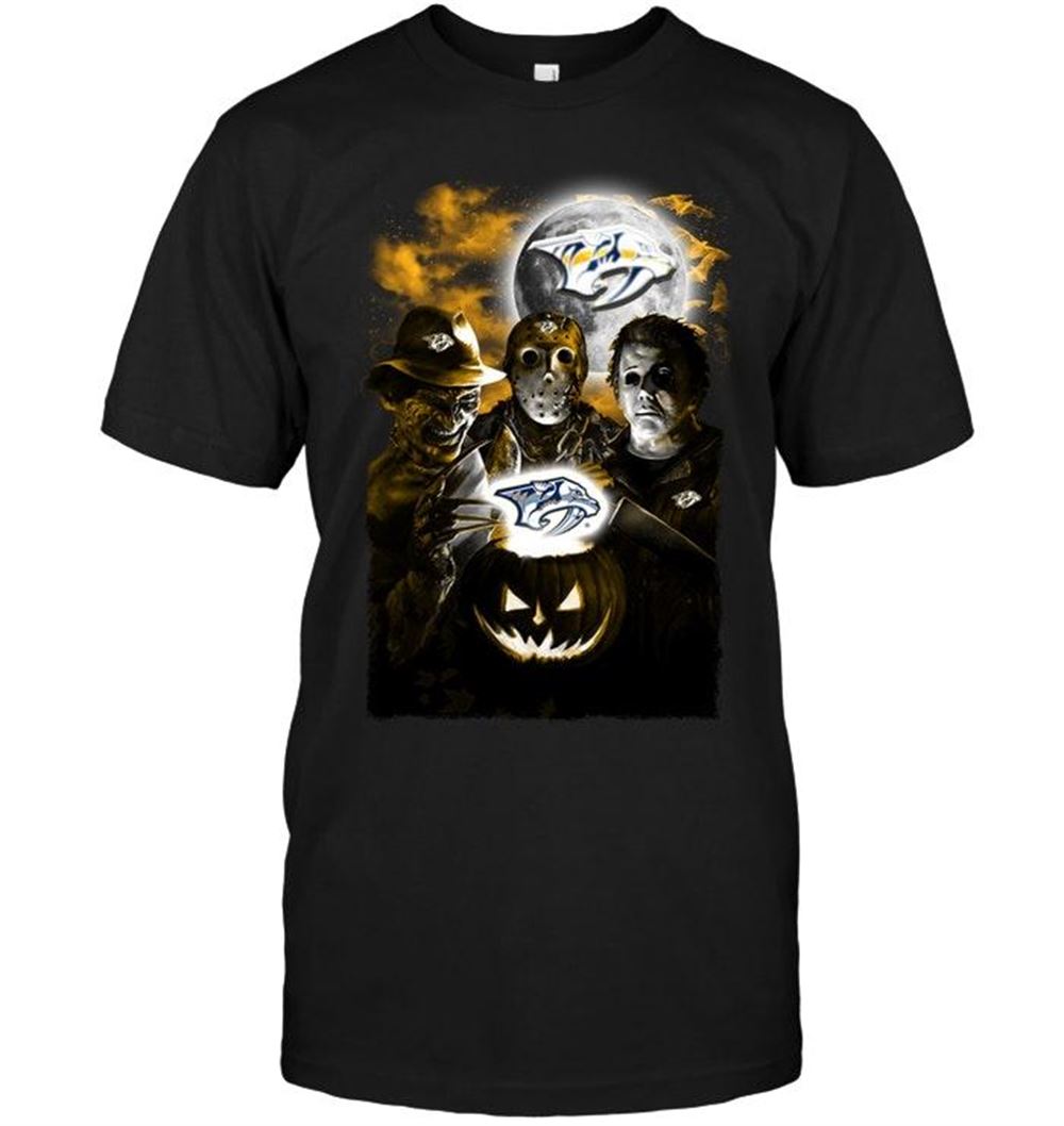Great Nhl Nashville Predators Halloween Freddy Krueger Jason Michael Myers Fan Shirt 