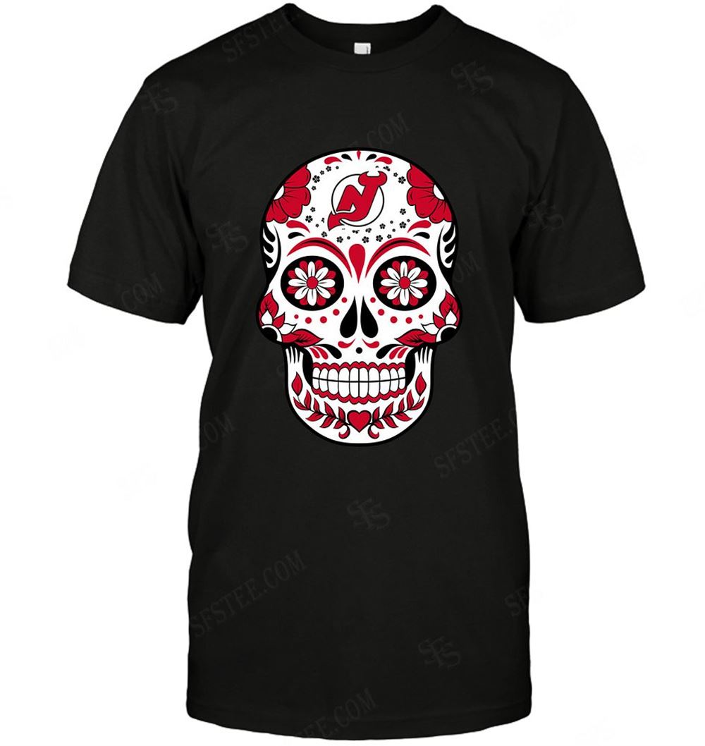 Amazing Nhl New Jersey Devils Skull Rock With Flower 