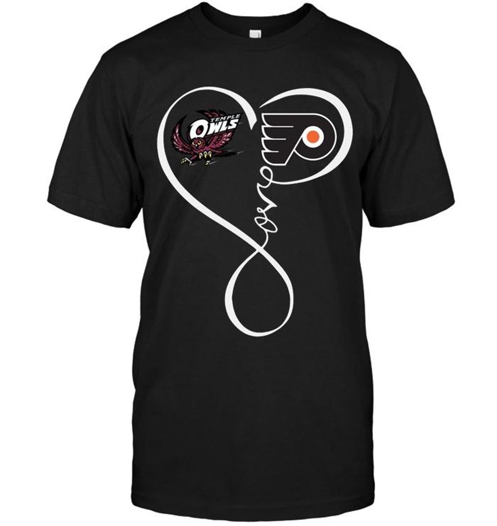 Great Nhl Philadelphia Flyers Temple Owls Philadelphia Flyers Love Heart Shirt 