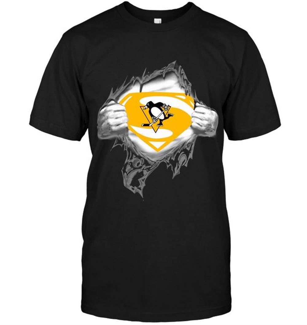 Interesting Nhl Pittsburgh Penguins Superman Ripped Shirt 