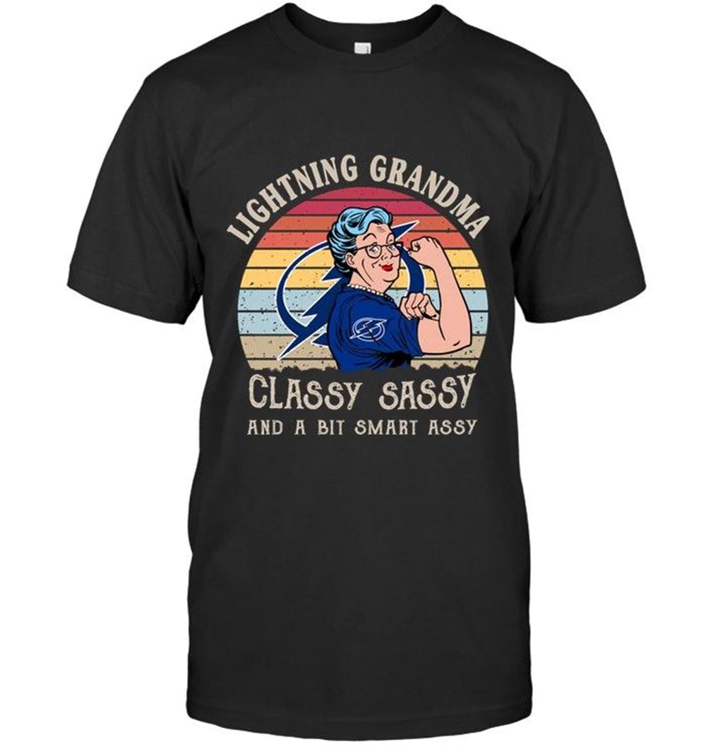 Special Nhl Tampa Bay Lightning Strong Grandma Classy Sassy And A Bit Smart Asy Retro Art T Shirt 