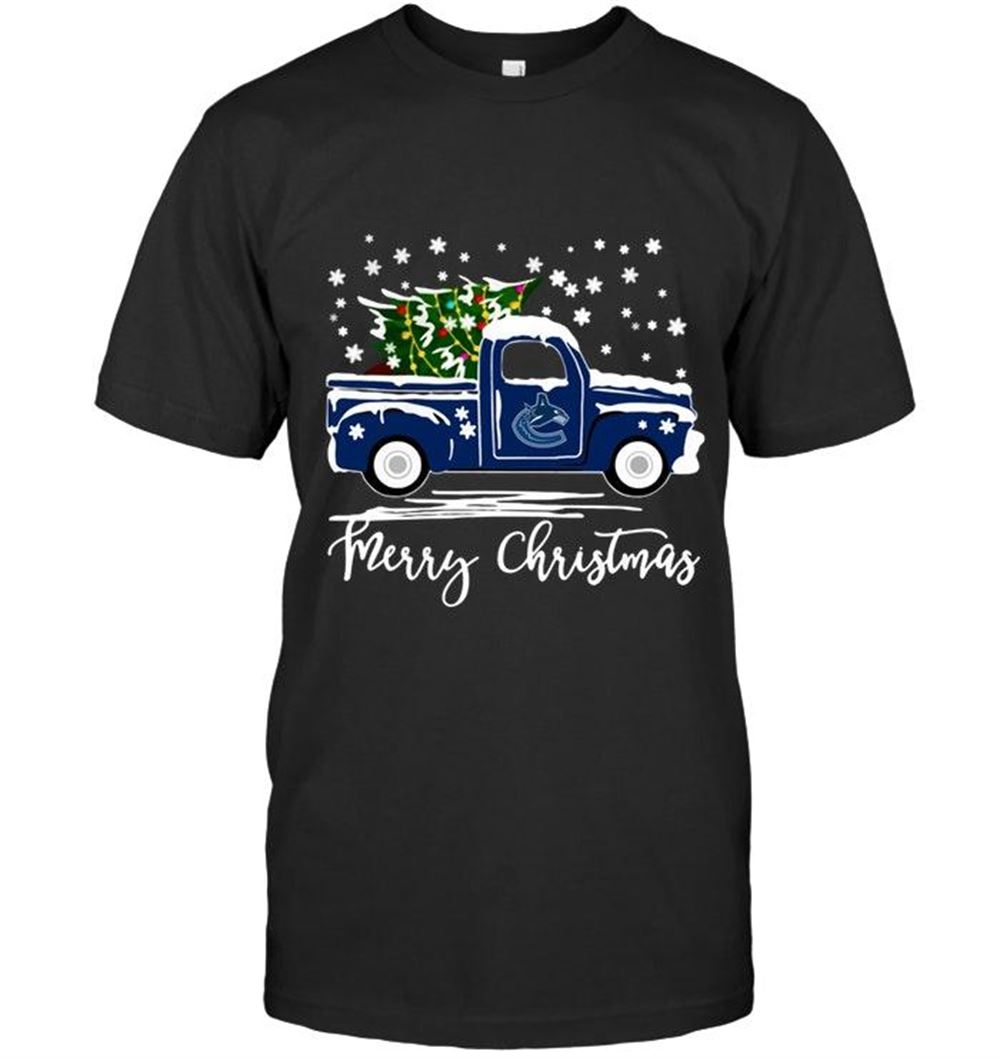 Gifts Nhl Vancouver Canucks Merry Christmas Christmas Tree Truck T Shirt 