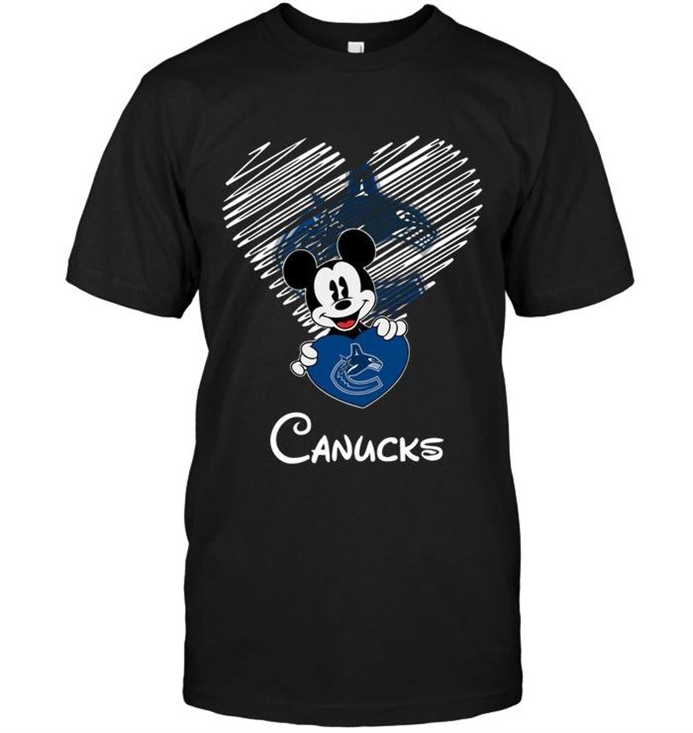 Awesome Nhl Vancouver Canucks Mickey Loves Vancouver Canucks Fan Shirt 