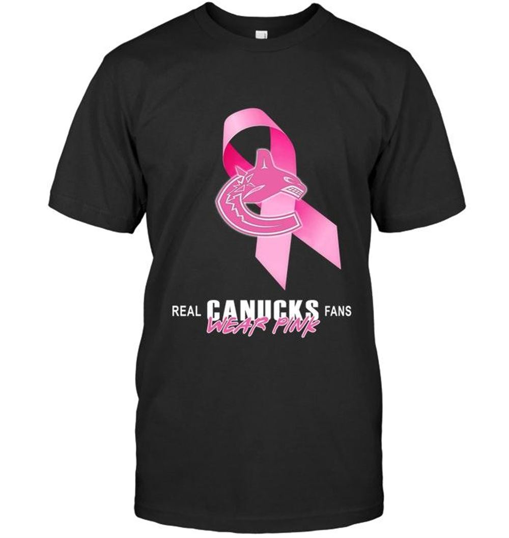 High Quality Nhl Vancouver Canucks Real Fans Wear Pink Br East Cancer Support Shirt 