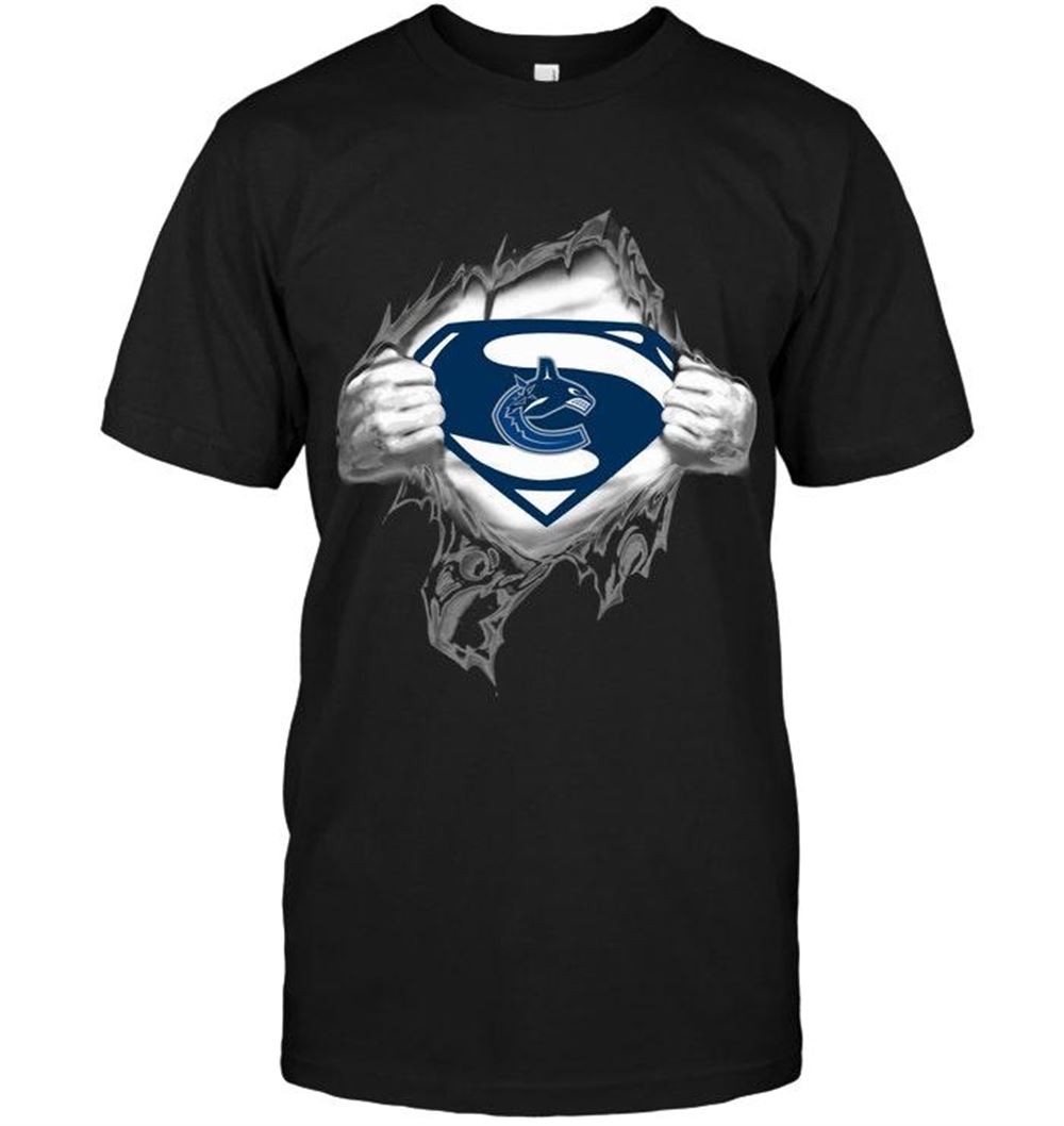 Great Nhl Vancouver Canucks Superman Ripped Shirt 