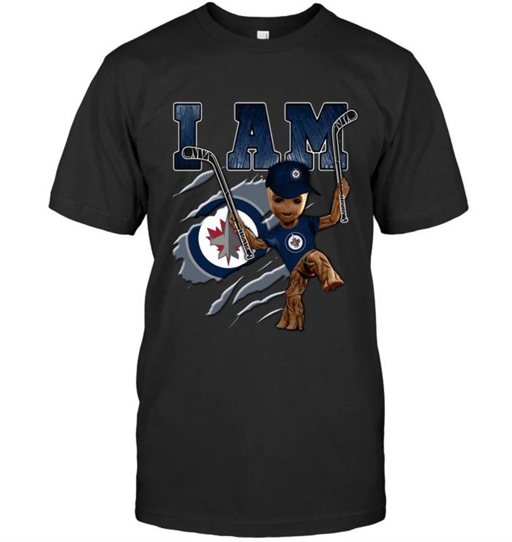 Amazing Nhl Winnipeg Jets I Am Groot Loves Winnipeg Jets Fan T Shirt 