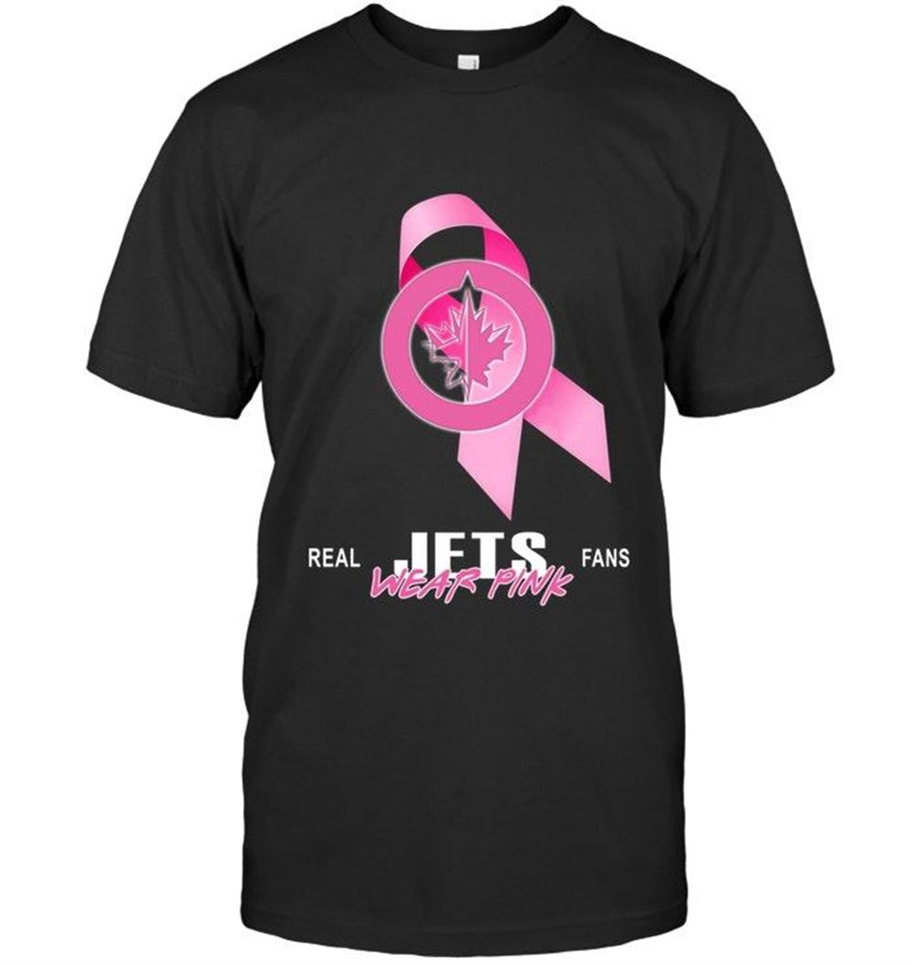 High Quality Nhl Winnipeg Jets Real Fans Wear Pink Br East Cancer Support Shirt 
